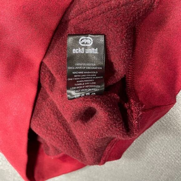 Vintage Ecko Unltd Hoodie Men's L Red Sweatshirt Y2K Hip Hop Rhino Logo Skater - Picture 5 of 10